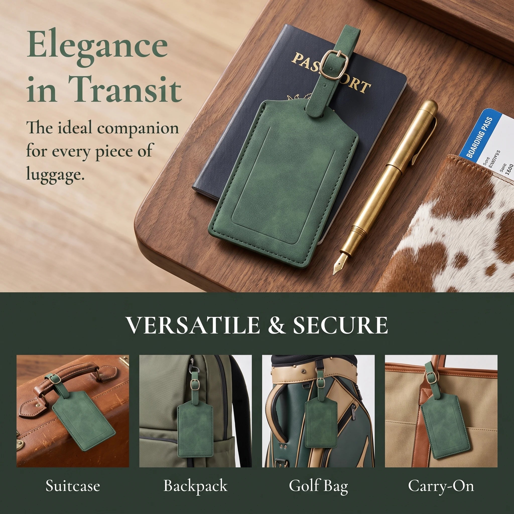 3/5/8PCS Privacy PU Leather Luggage Tag Adjustable Metal Buckle Waterproof Anti-lost Suitcase ID for Backpack Golf Carry Bag