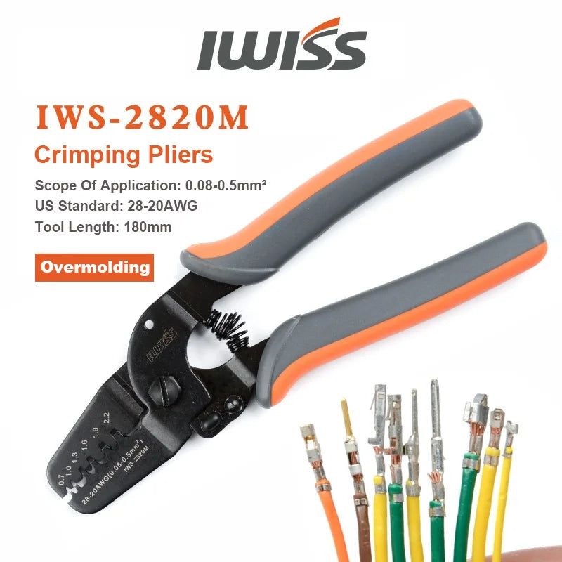 IWISS IWS-2820M Mini Micro Open Barrel Crimping PlierIWS-2412M JAM MolexTyco JST Terminals and Connectors Mini Hand Crimper Tool