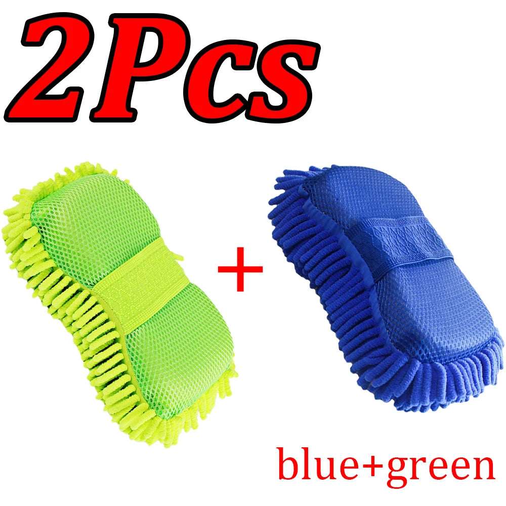 1-4Pcs Chenier Car Wash Sponge Car Gloves Automatic Washing Towel Gloves Ultra-fine Fiber Care Washing Brush Pad Cleaning Tool