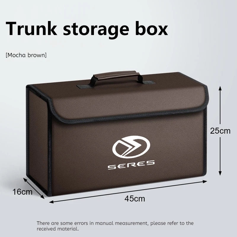 Car Trunk Storage Box Organizer Stowing Tidying Container Bag Leather For SERES 7 SERES 5 SERES 8 9 2025 M7 M5 Accessories