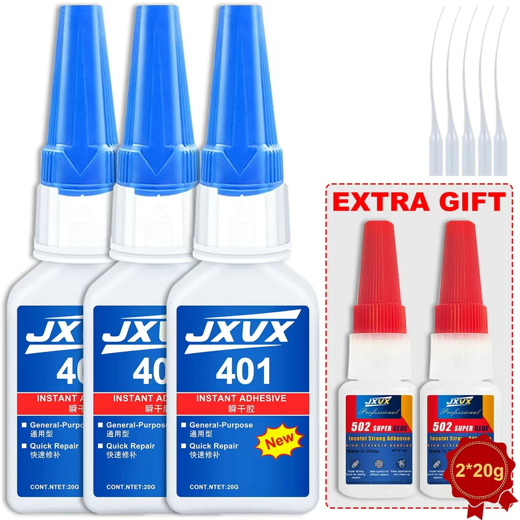 1/3/10 Pcs 401 Super Glue Instant Cyanoacrylate Quick Dry 502 Adhesive Leather Rubber Wood Metal Strong Bonding Liquid Glue Tool, Fast Fixing Transparent Adhesive