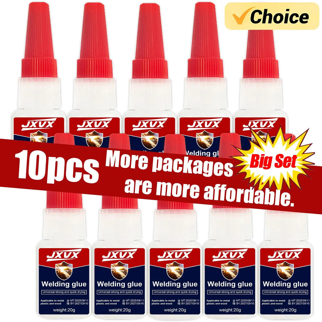 10pcs Professional Welding Super Oily Glue –Ultra Strong Instant Adhesive, Quick Bonding for Metal/ Plastic/ Wood/ Ceramic Repair Strong Bond Liquid Glue Tool With precision dispenser 20/50g.