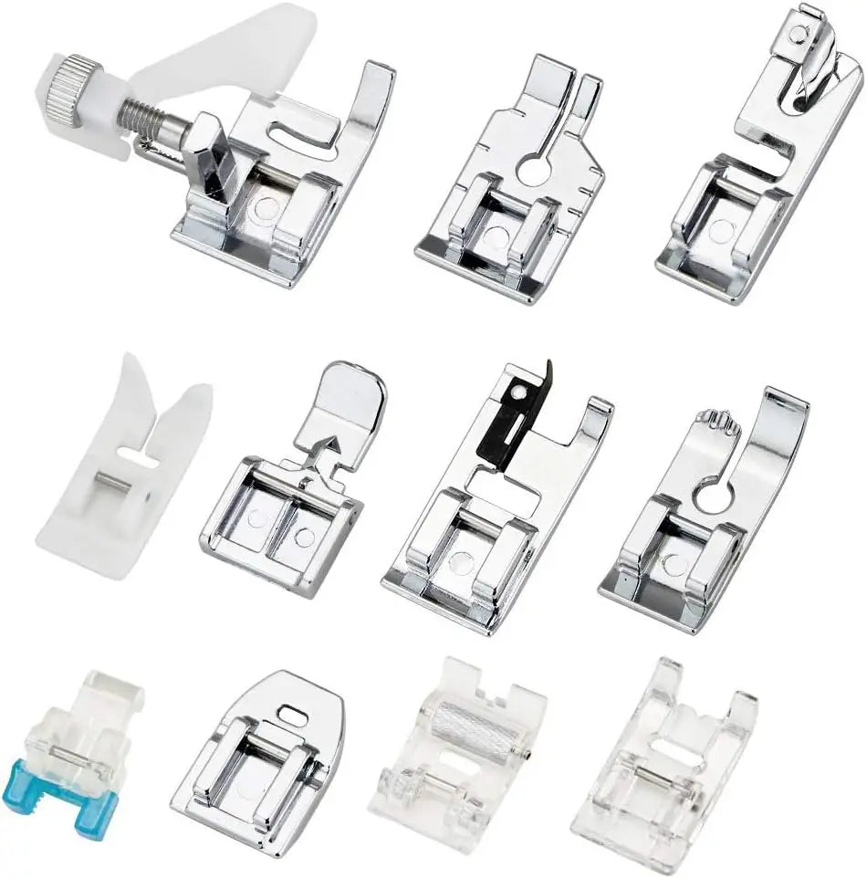 11Pcs Presser Feet Set - Walking Foot Kit for Brother, Singer, Babylock, Janome, Toyota Low Shank Sewing Machines