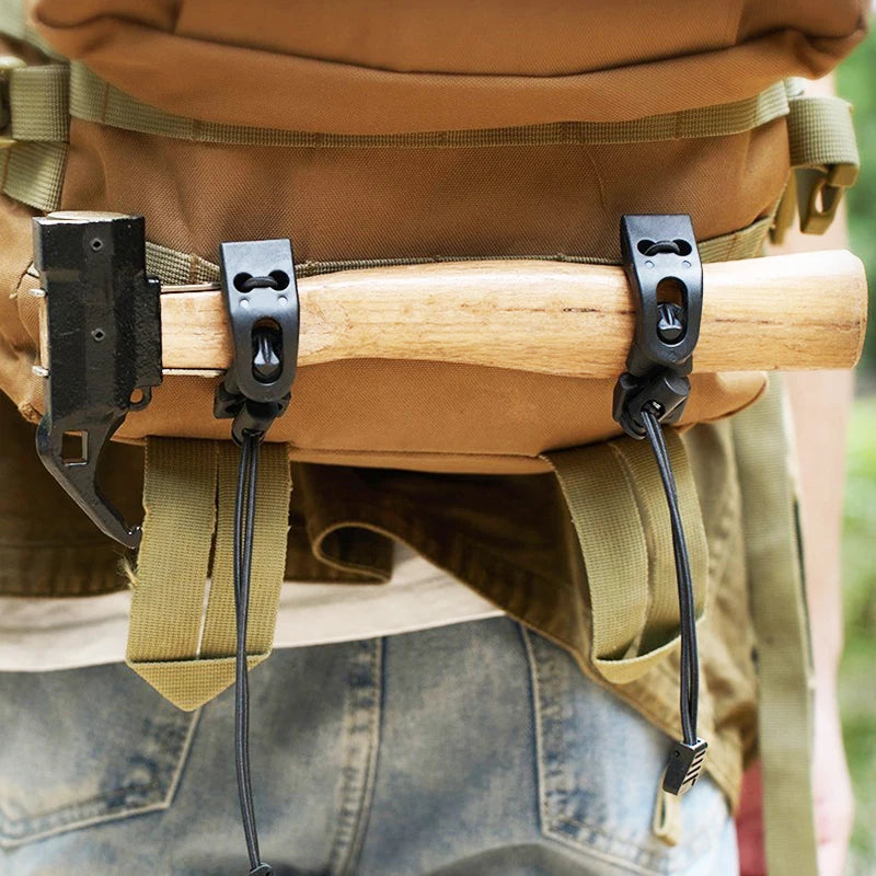 New Outdoor Molle Webbing Buckle Clip Clasp Tactical Flashlight Ice Axe Walking Stick Tripod Fixed Clip Accessories Hunting Clip
