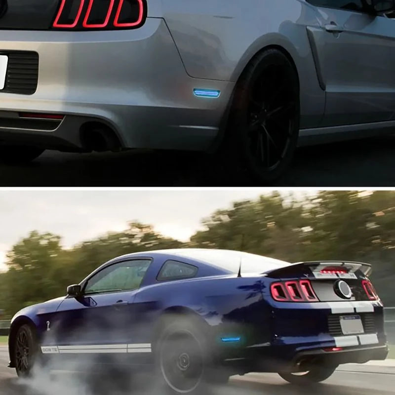 4PCS Smoked Lens LED Side Marker Light Front and Rear Indicator Lamps for Ford Mustang 2010-2014