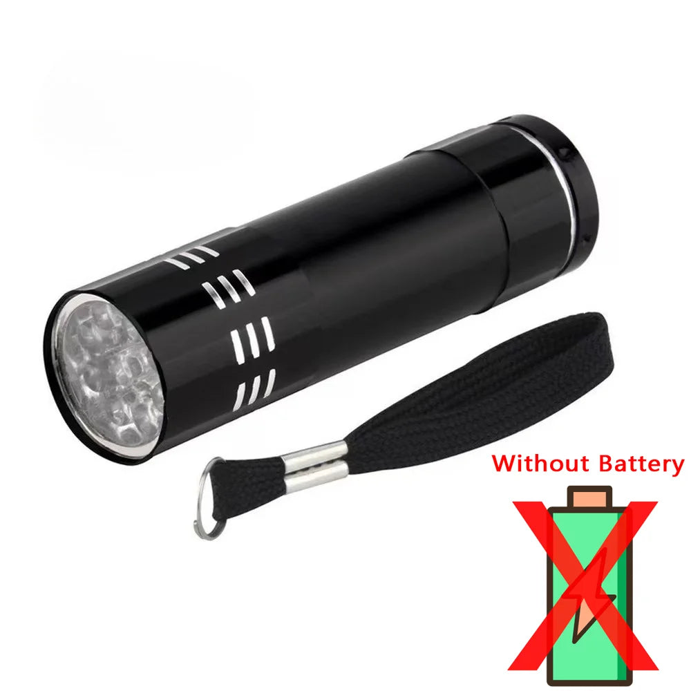 395nm UV Flashlight Ultraviolet Torch With Pen Clip Portable Violet Light Pet Urine Scorpion Detector UV Lamp Use AAA Batteries
