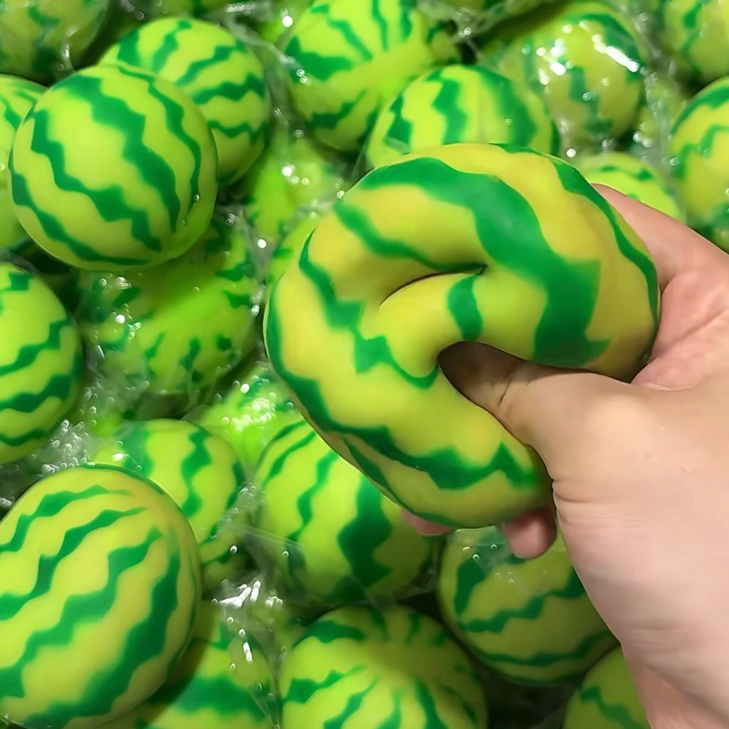 Crunchy Watermelon Squishy Stress Ball Fidget Toy Squeeze Toy Round Blocks Filled ASMR Anti Stress Release Hand Relax Gift Toy