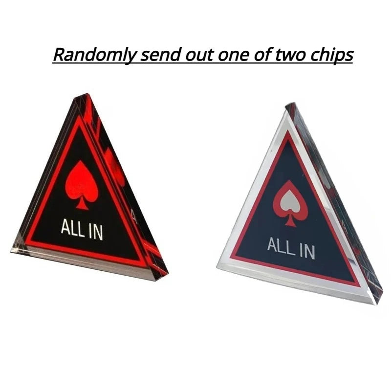 1 PCS Glass ALLIN Double-sided Texas Poker Chip Casino Accessories Entertainment Game Board Table Poker Club