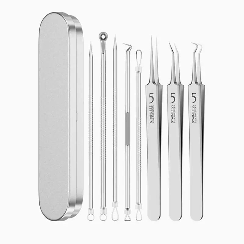 7/8Pcs Blackhead Remover Kit Professional Blackhead  Needle Skin Care Tools Stainless Steel Pimple Extraction Tools