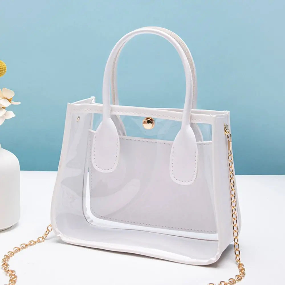 Internet Celebrity Popular Transparent Jelly Handbag Trendy Small Fresh and Fashionable Versatile Chain Crossbody Bag