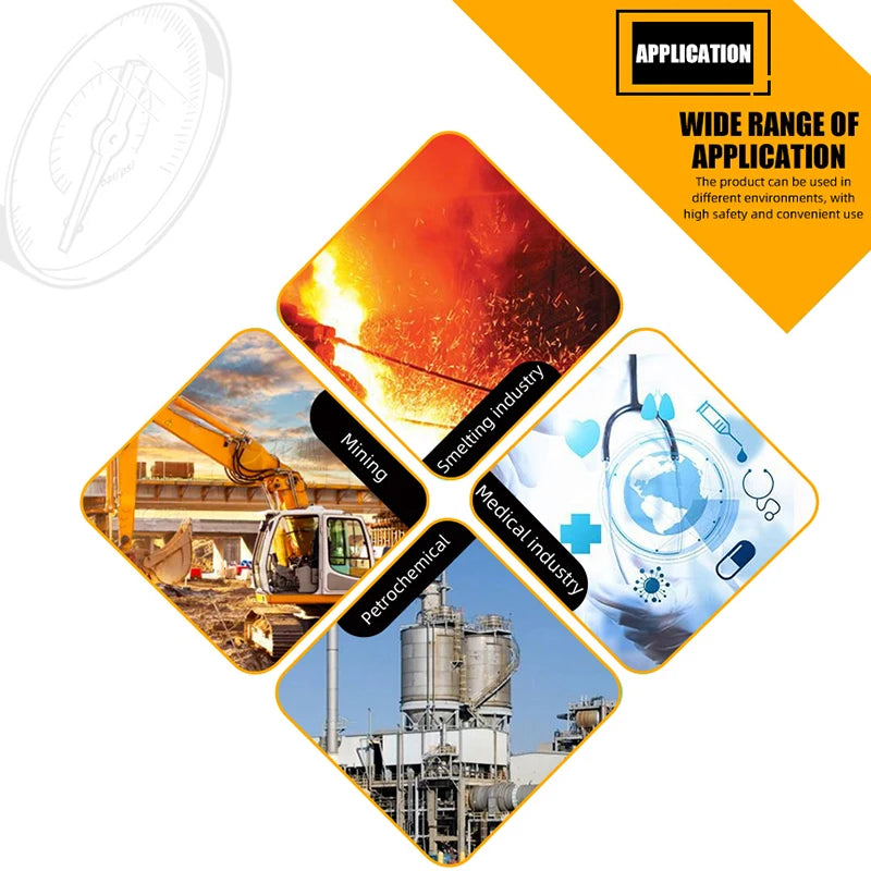 MAIRUIKESI 40mm (1.5") Stainless steel Dry pressure Gauge manometer  -1~0~600bar/psi Bottom Connection For Water Gas