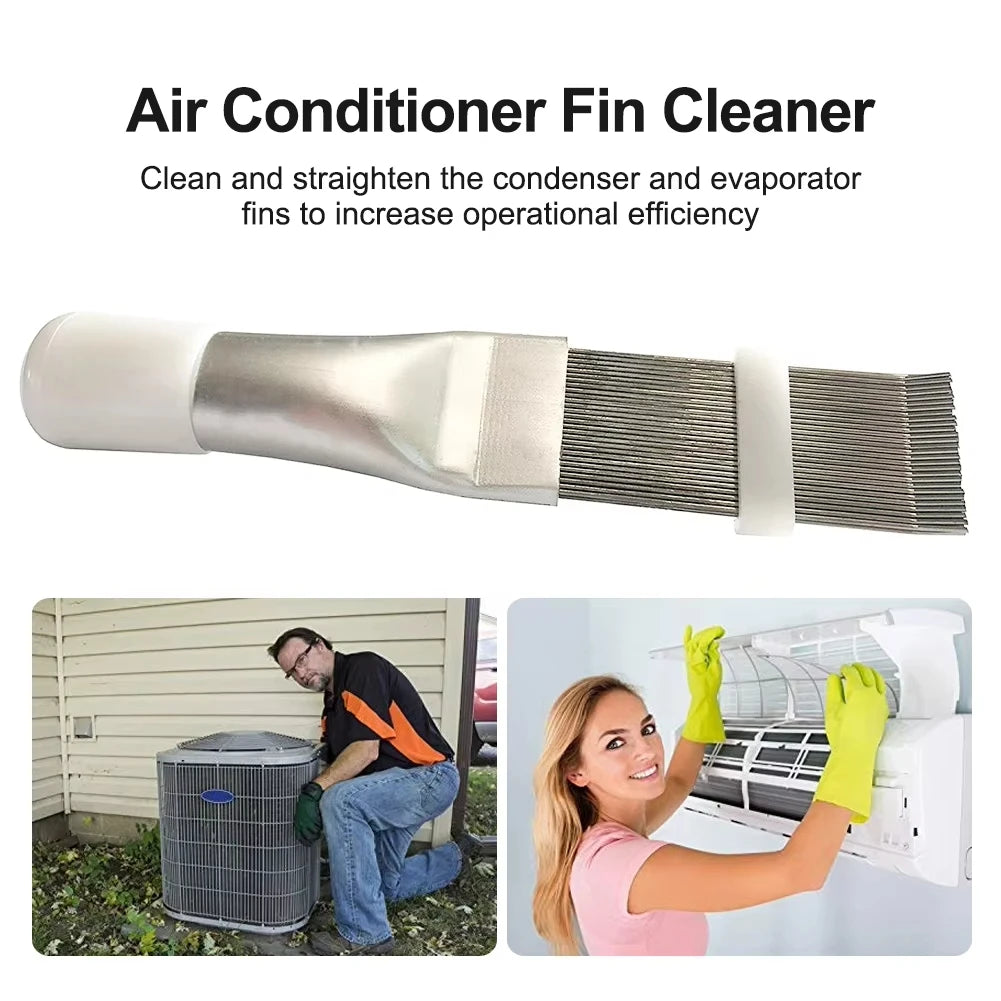 Air Conditioner Fin Cleaning Heat Dissipation Brush Condenser Dryer Stainless Steel Cleaning Brush Air Conditioner Slat Comb