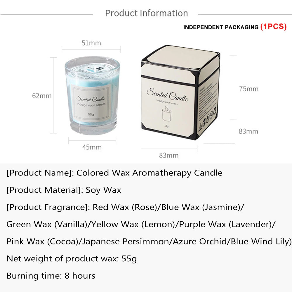 1pcs Premium Aromatherapy Candle Gift Box Comes with Glass Cup Smokeless Soy Wax Aromatherapy Candle Day Christmas Valentine’s