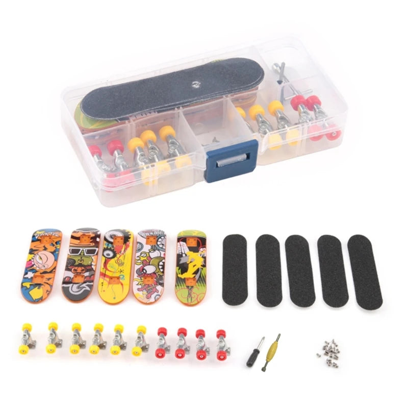 Finger Skateboard DIY Kits Mini Fingerboard Toy Professional Finger Skate Boarding Deck for Kids Adult Finger Sports Toy