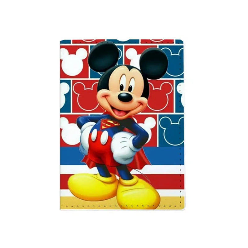 2023 Disney Mickey Minnie Mouse Travel Accessories Passport Cover Holder PU Leather Unisex ID Bank Card Holders Wedding Gifts