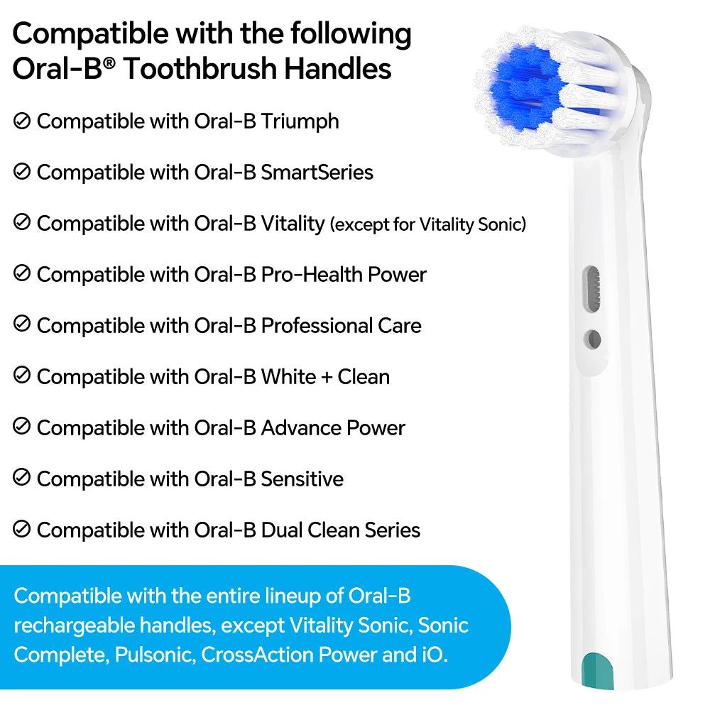 Toothbrush Head Protective Box Travel Container and 4x Soft Replacement Brush Heads Compatible with Oral B Electric Toothbrushes