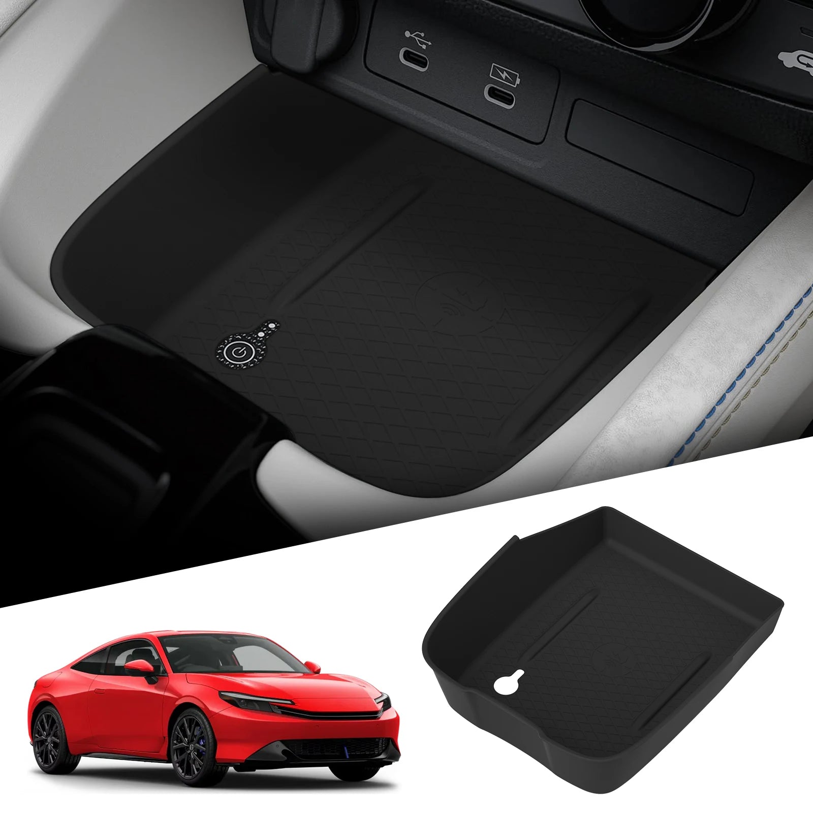 Smabee for Honda Prelude 6th Gen BF1 2025-2026 Central Wireless Charging Pad Silicone Anti-Slip Mat Car Interior Accessories