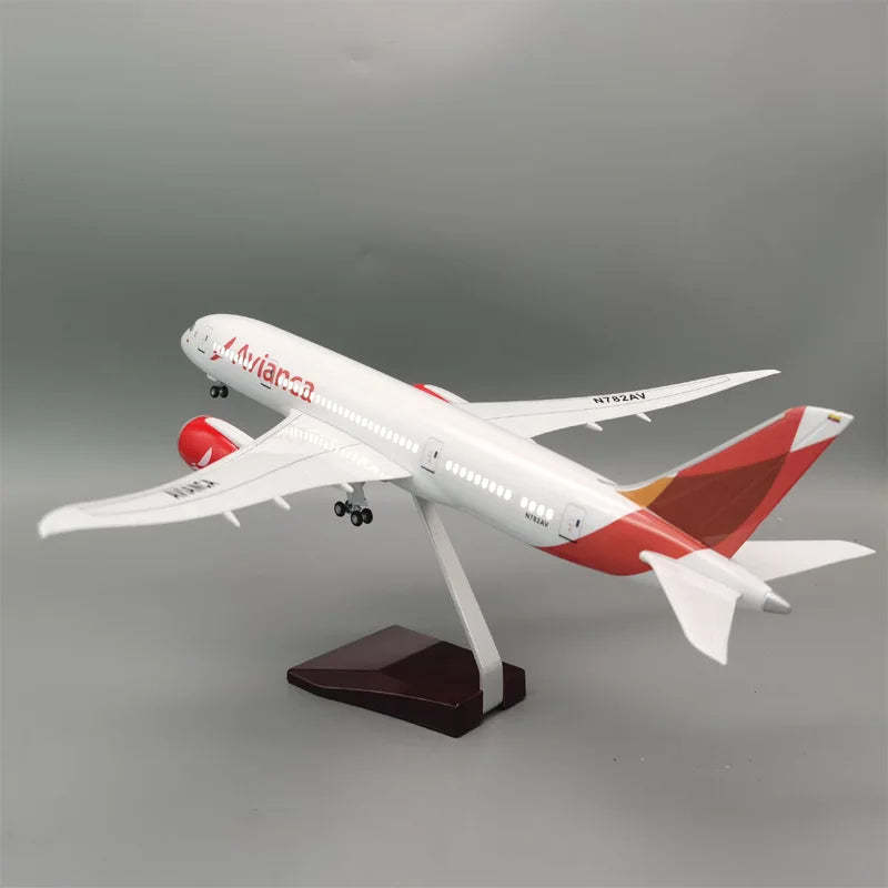 47cm Scale Airplane Diecast Resin Aircraft Columbia Avianca B787 Airline Plane Model Collection Display Toy Kids Toys For Boys