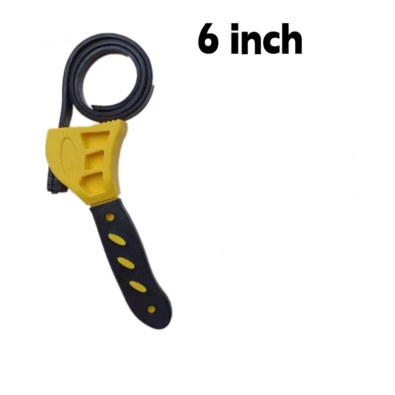 1Pcs 6/8inch Belt Wrench Oil Filter Puller Strap Spanner Chain Wrench Strap Opener, Adjustable Disassembly Tool