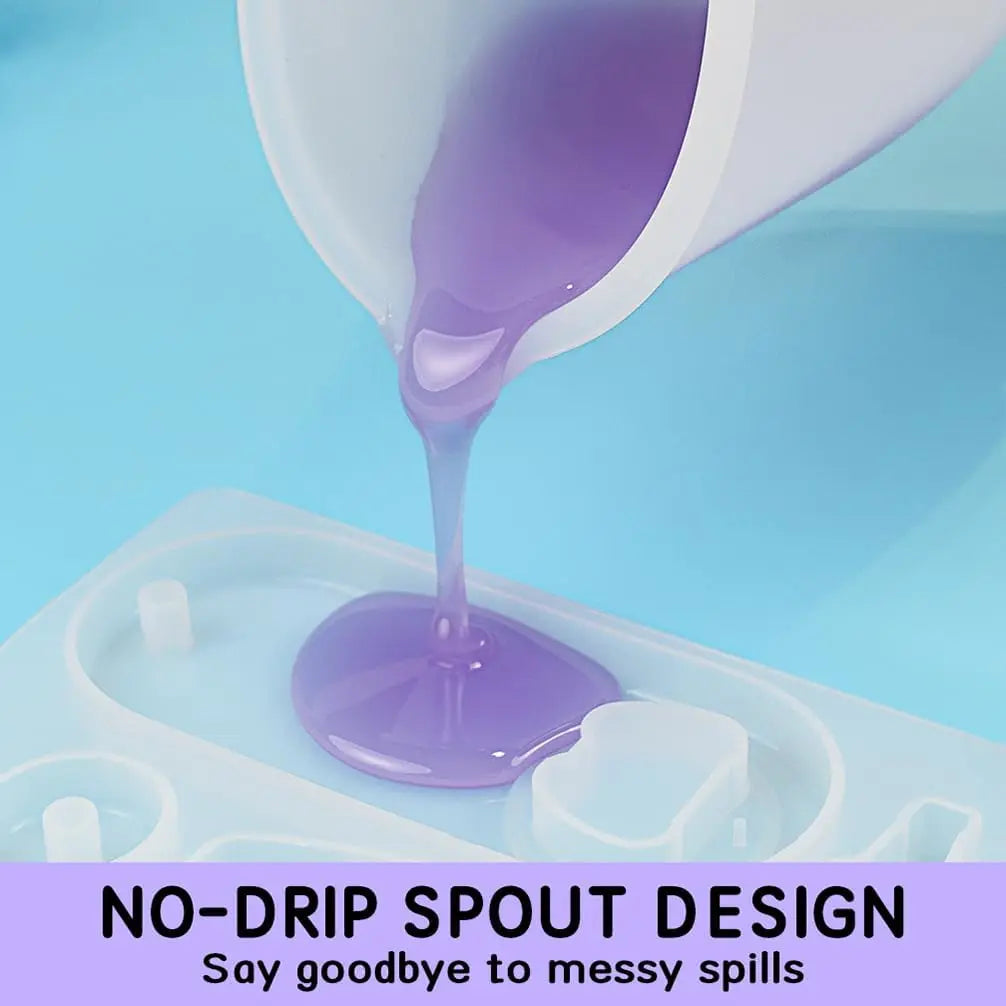 Silicone Measuring Cup Printed Scale 2000ml 1500ml 1000ml No-Stick Easy Clean Mixing Cup Epoxy Resin Candle Making DIY Crafts
