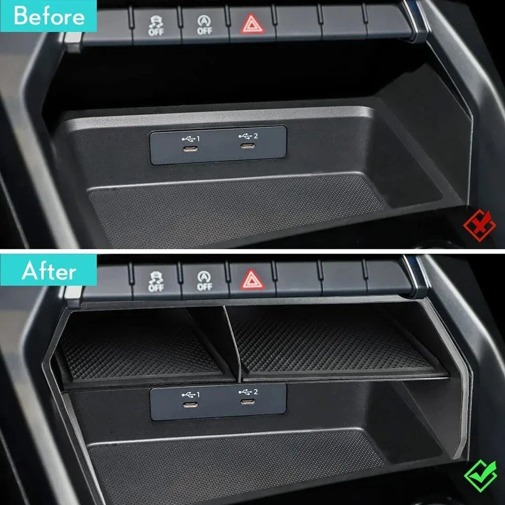 LHD Central Console Storage Box For Audi A3 8Y Sportback Sedan Car Organizer Container Tray