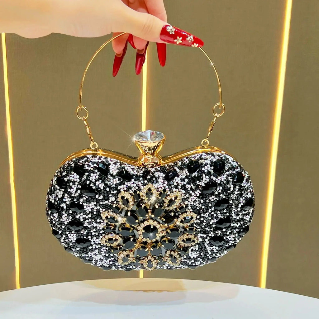 New diamond-encrusted handbag bag fashion shoulder messenger bag dinner party bag women's handbag