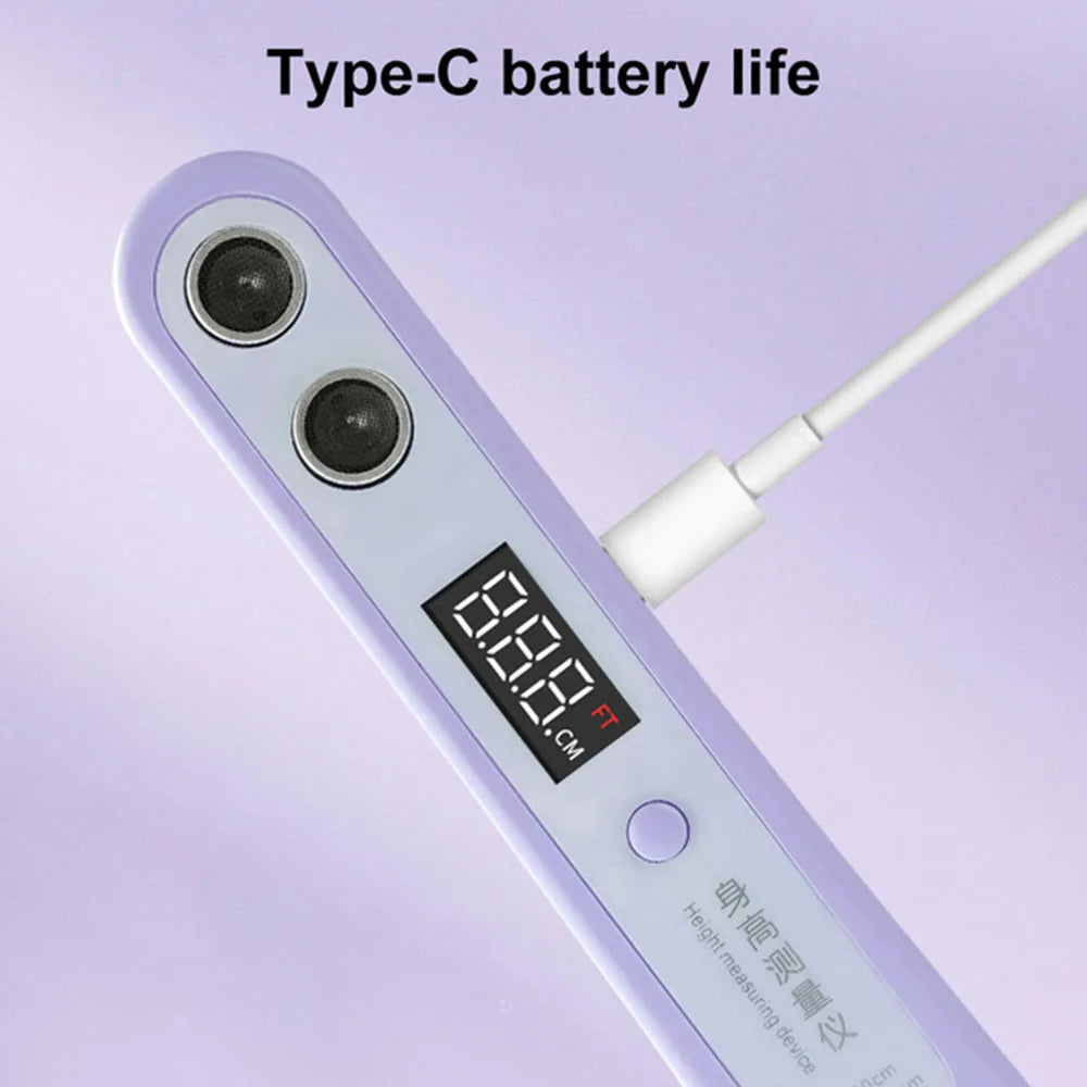 Ultrasonic Height Measurement Ruler LED Digital Accuracy Stadiometer Device Portable Height Measuring Tool for Adult Kids