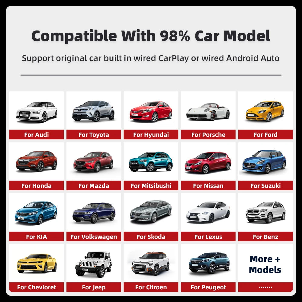 Wireless CarPlay Dongle Wireless Android Auto Adapter 2in1 Car Intelligent System AI Smart Box For Car With Wired CarPlay