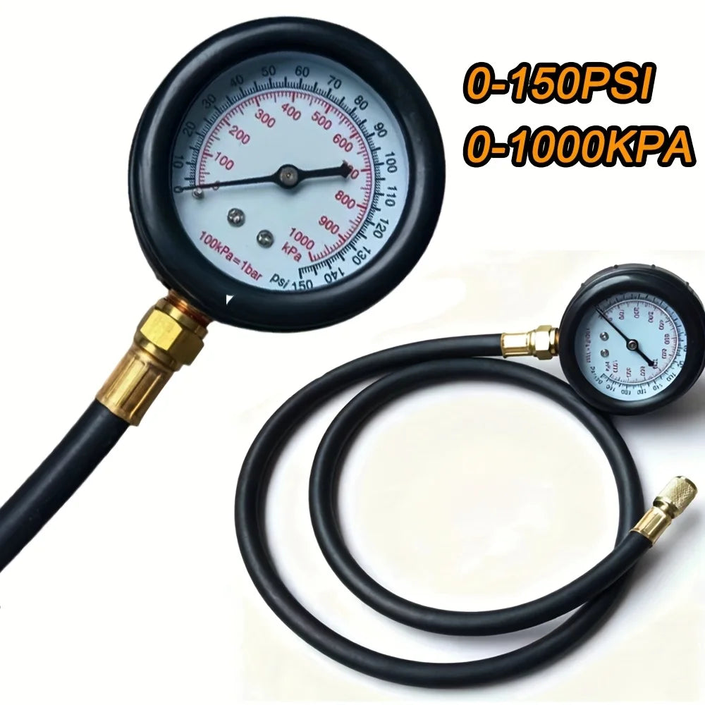 Fuel Pressure Tester Gauge Kit 150PSI Automotive Engine Injector Pump Test Motorcycle Gasoline Gas Injection Manometer Tool Set
