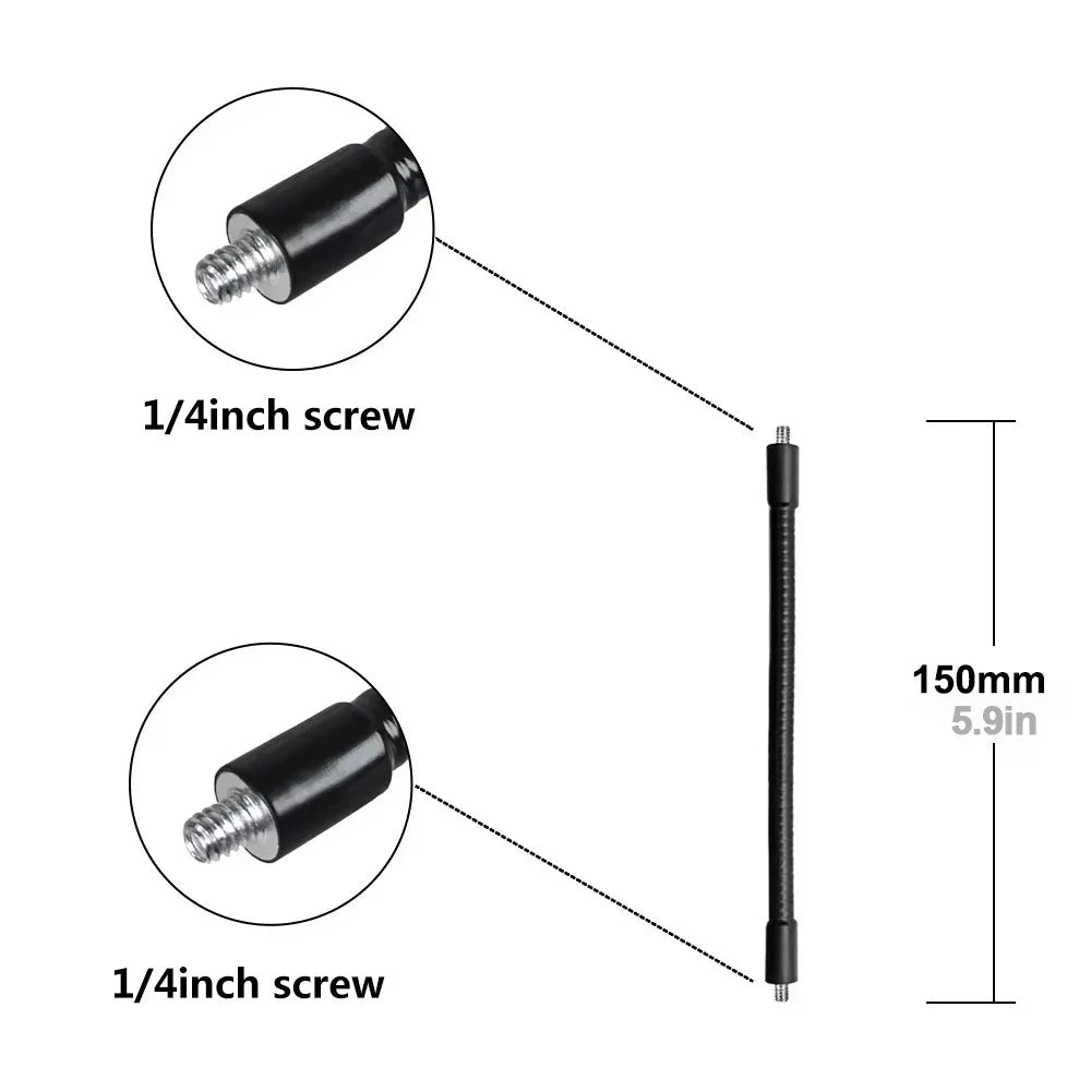 Metal Monopod Metal Tube Rod With 1/4inch Screw Flexible Tripod Extension Tube Lightweight Pole Extender Accessory SLR Cameras