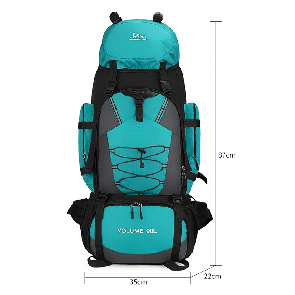 90L Hiking Camping Backpack Travel Daypack Waterproof Trekking Rucksack Large Outdoor Sports Bags for Men Climbing Touring Bag