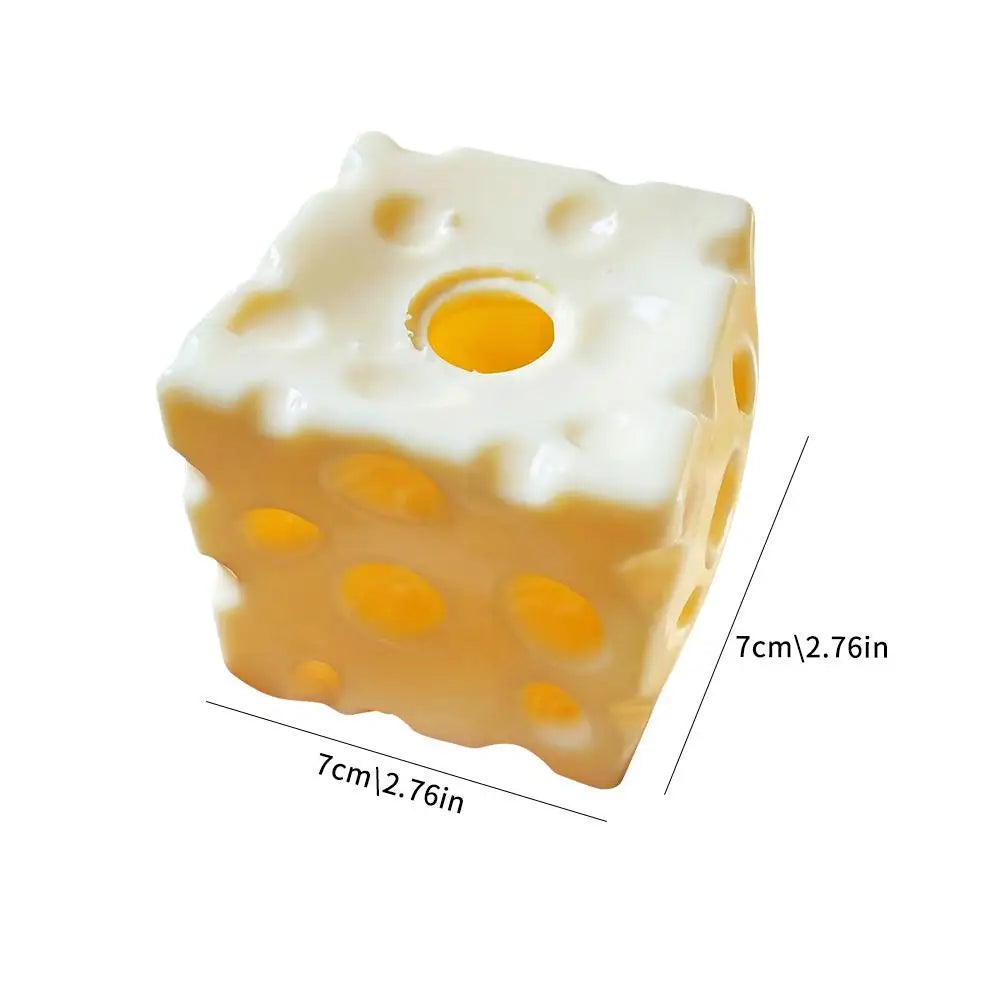 Square 7cm Ultra-Thin Cheese Ball Skin Simulation Bread Kneading Toy With Slow Rebound Squeezing Shell