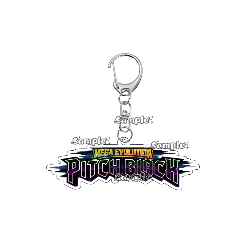 NEW Pocket Monsters Mega Evolution Pitch Black Series Acrylic Keychain Ptcg Double-sided Game Collection Logo Keyring Pendant
