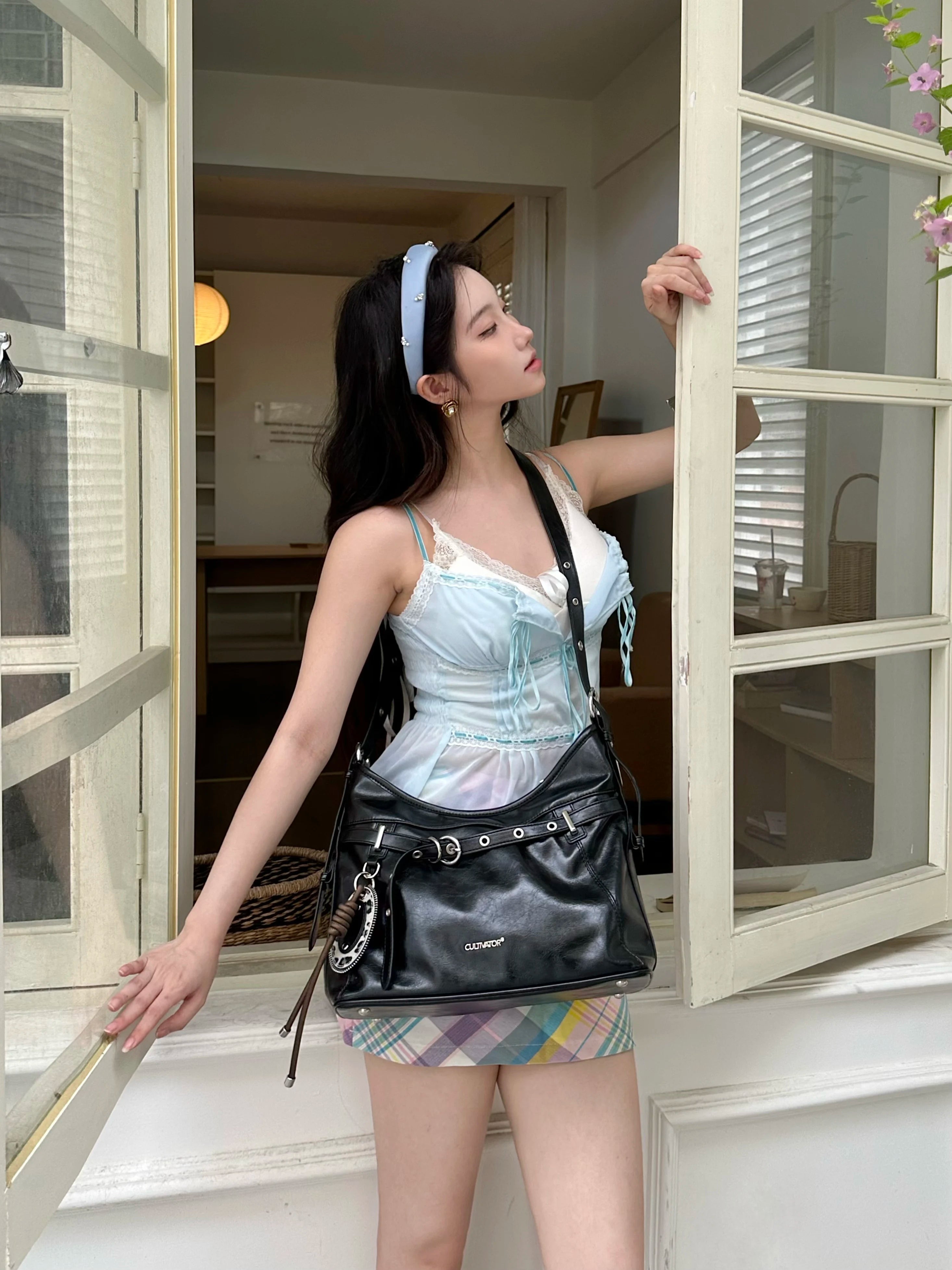 Cultivator Original Retro Simple Large Capacity Commuter Versatile Hobo Bag 2026 Summer New Soft Polyester  Zipper Closure