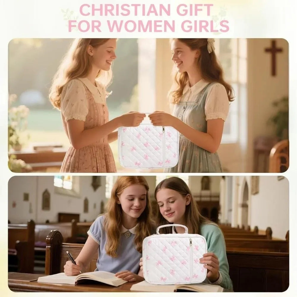 New Floral Design Bible Cover Case Zipper Pocket Handle Storage Bags Bible Cover Bag Prayer