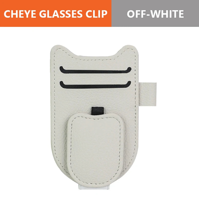 Car Sun Visor Glasses Holder Magnetic Eyeglasses Hanger Clip Luxury Leatherette Car Sunglasses Holder Mount Universal