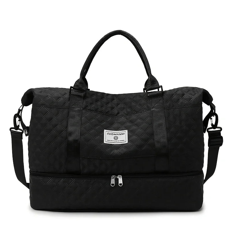 Lightweight Rhombic Lattice Travel Duffels Bag Large Capacity Sports Fitness Storage Bag Portable Weekender Overnight Bag