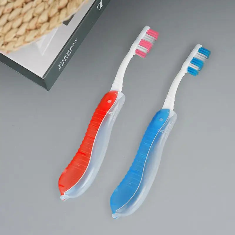 For Trip Daily Use Women Men Travel Folding Toothbrush Portable Toothbrush Built In Cover Multi Color Size Collapsable Brush