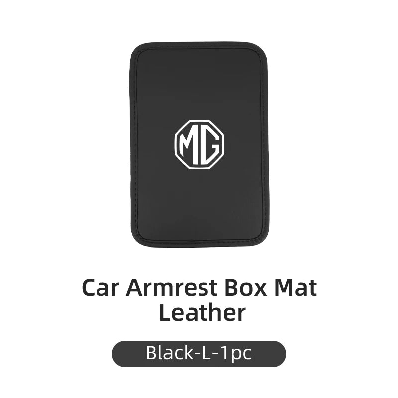 Leather Car Central Armrest Pad Anti Slip Ice Silk Armrest Box Mat For Morris Garages MG 6 3 5 7 TF ZR ZS HS GS GT RX5 RX8 350
