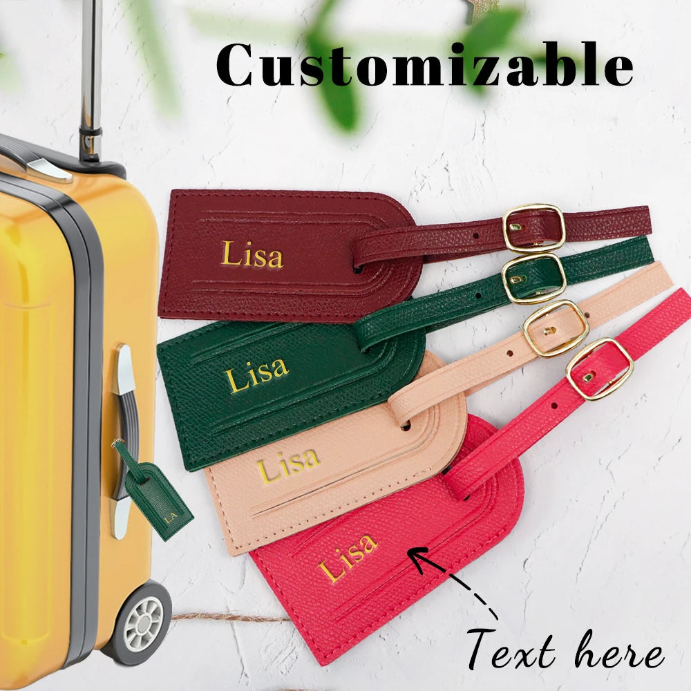 Customized name PU leather ladies' handbags, luggage tags, pendants, anti-loss luggage tags, luggage accessories
