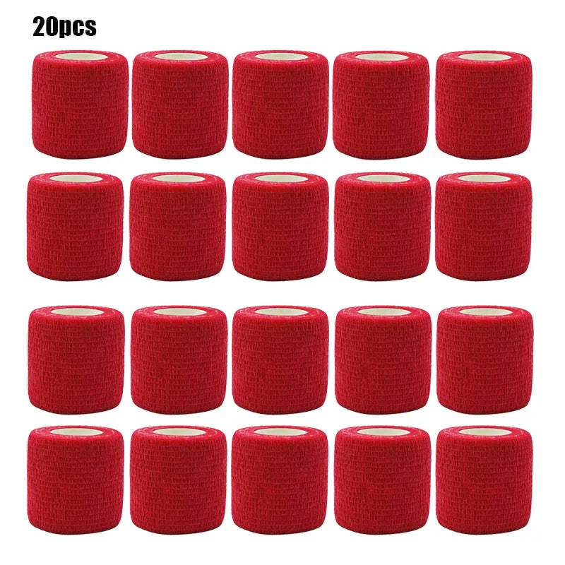 1/3/6/20PCS Sports Self Adhesive Red Elastic Bandages Anti-slip Athletic Nonwoven Waterproof Elastic  Wrist Ankle Bandages