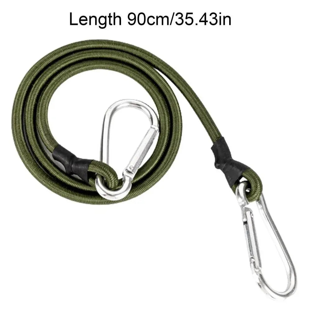 Outdoor Heavy Duty Bungee Cord Elastic Tie Strap String Carabiner Hooks Kayak Cycling Luggage Packing Ropes Camping Accessories