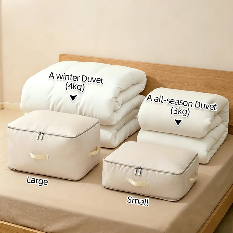 Large Comforter Bag Duvet Clothes Self Compression Storage Blanket Coat Closet Sack Home Travel Organizer Wardrobe Space Saving