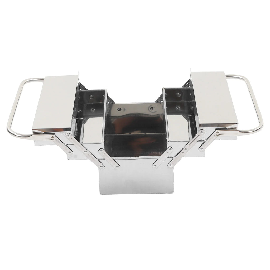 3 Layer 5 Tray Cantilever Tool Box Metal Folding Portable Auto Maintenance Tool Storage Box Organizer Stainless Steel