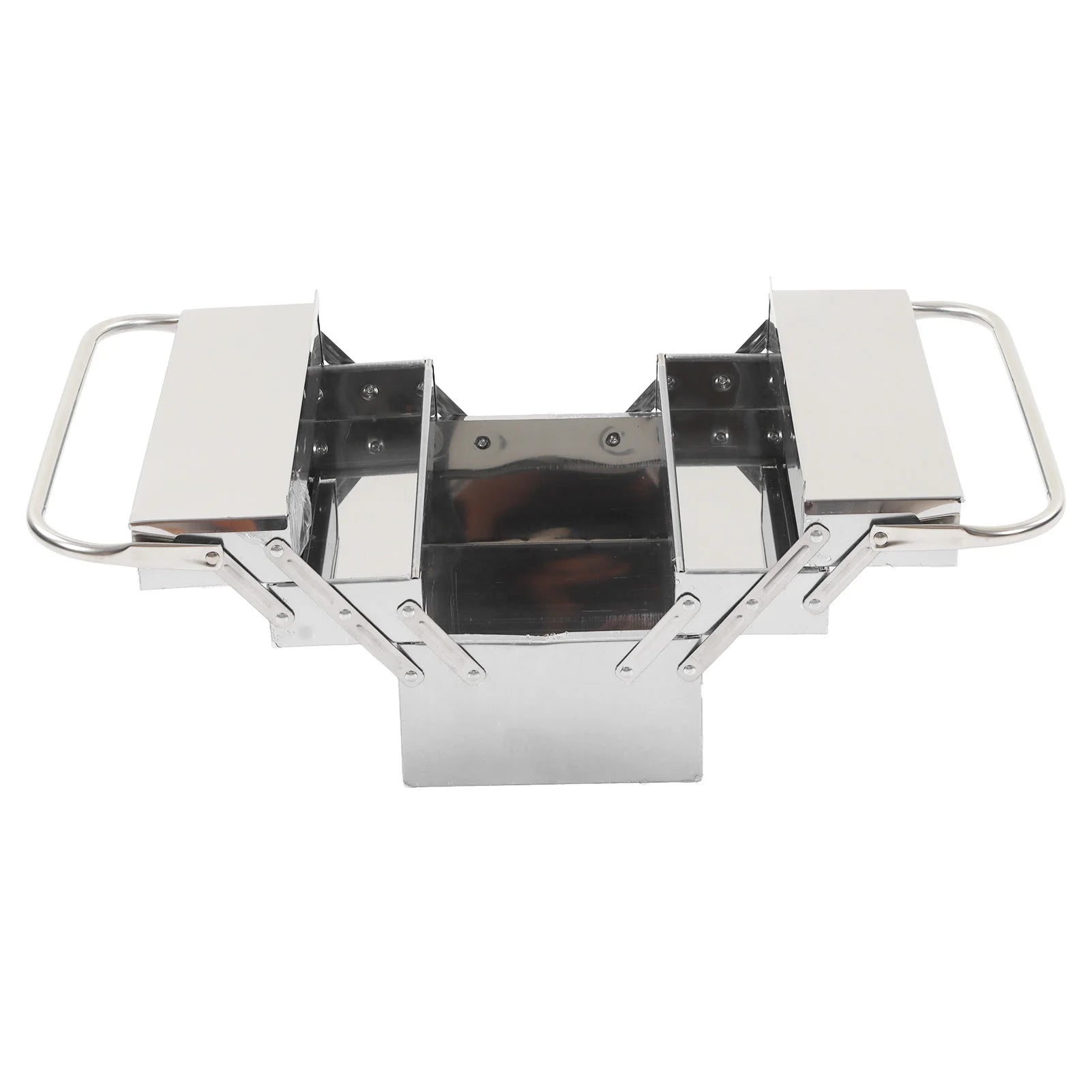 3 Layer 5 Tray Cantilever Tool Box Metal Folding Portable Auto Maintenance Tool Storage Box Organizer Stainless Steel