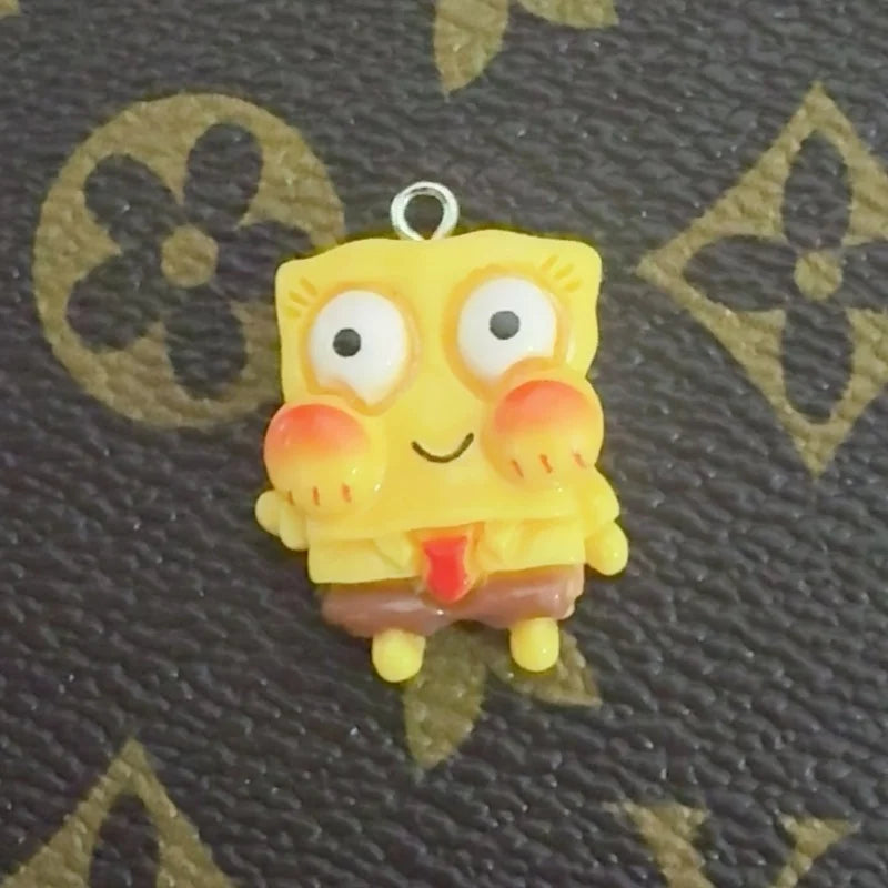 10pcs cartoon resin pendant, DIY jewelry making earrings, keychain accessories