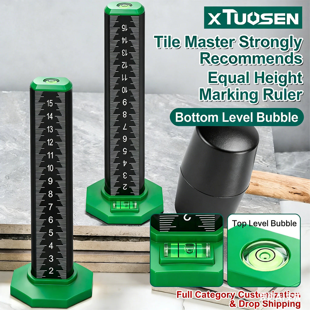 Tile Leveling Ruler High Gauge Marking Scale Measuring Tool for Tile Installation and Alignment