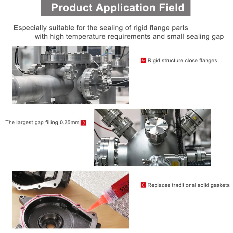 510 Flange Flat Sealant Adhesive High Temperature Gasket Sealing Glue Anaerobic Metal Screw Locking Rigid Layer Sealant Tube