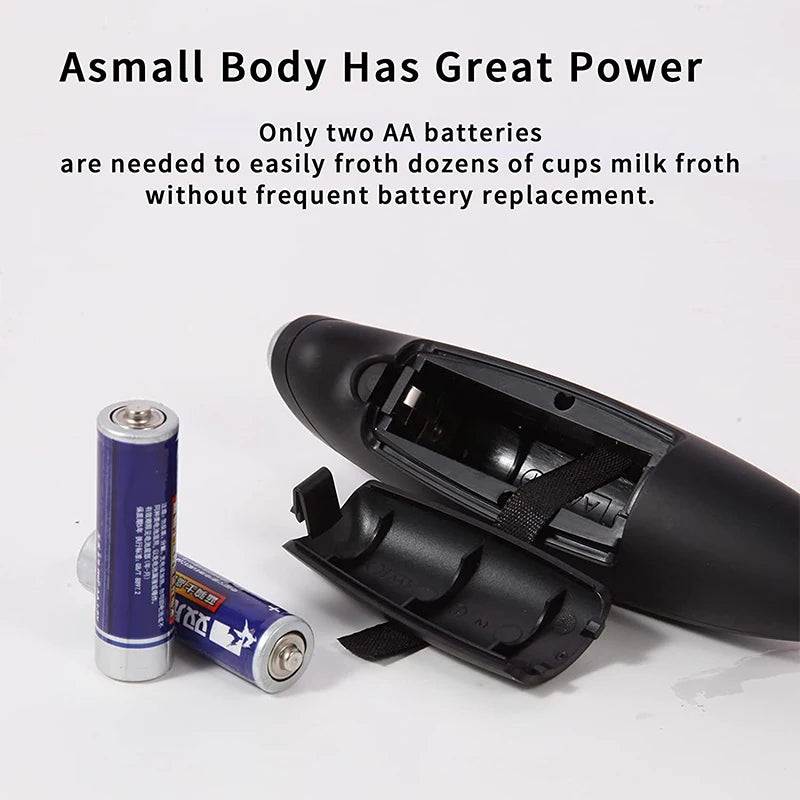 "LMETJMA Powerful Milk Frother Handheld Electric Foam Maker Coffee Whisk Drink Mixer For Cappuccino Frappe KC0471