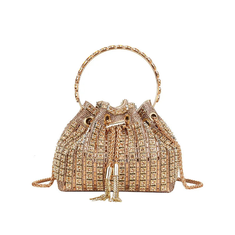 New Dinner Handbag Diamond Sparkling Dinner Party Women's Handbag Luxury Brand Fashion Diamond Women's Shoulder Bag High Quality